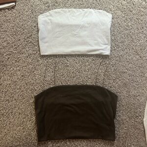 SHEIN White and Black Camisole Tops